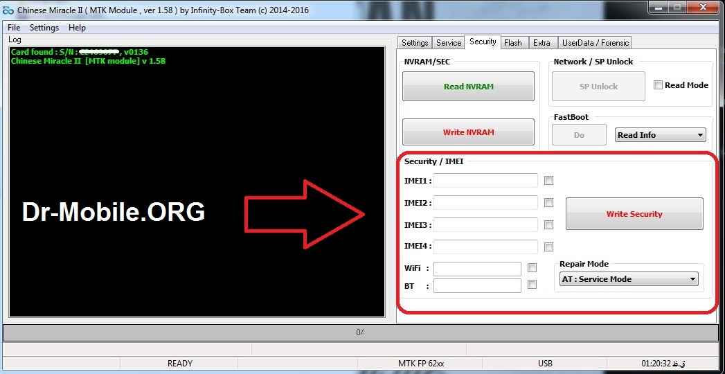 حل مشکل نداشتن قسمت IMEI Write در دانگل اینفینیتی Infinity-Box